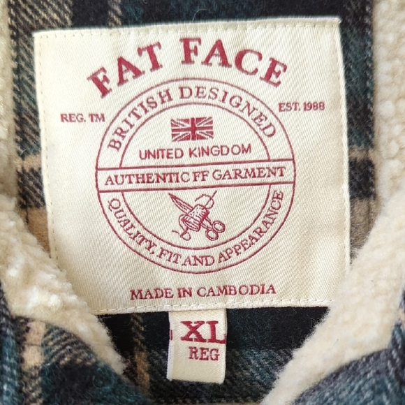 Fat Face Lightweight Gray and Green Shirt Jacket - Picture 8 of 16
